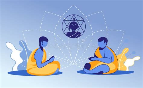 Illustrazione del concetto di lotta spirituale, con figure che pregano o meditano