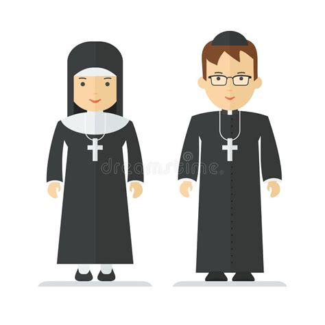 illustrazione di un prete e una suora in un contesto onirico