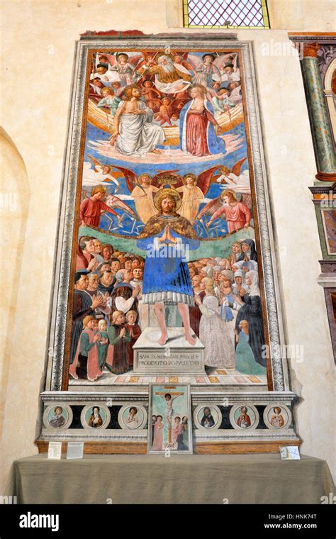 Affresco di Benozzo Gozzoli con San Sebastiano a San Gimignano