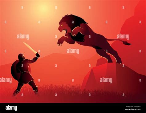 Rappresentazione artistica di Sansone che affronta il leone