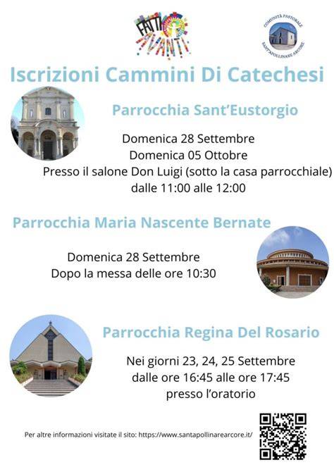Infografica con i quattro pilastri dei cammini formativi (catechesi, carità/servizio, preghiera, comunità)