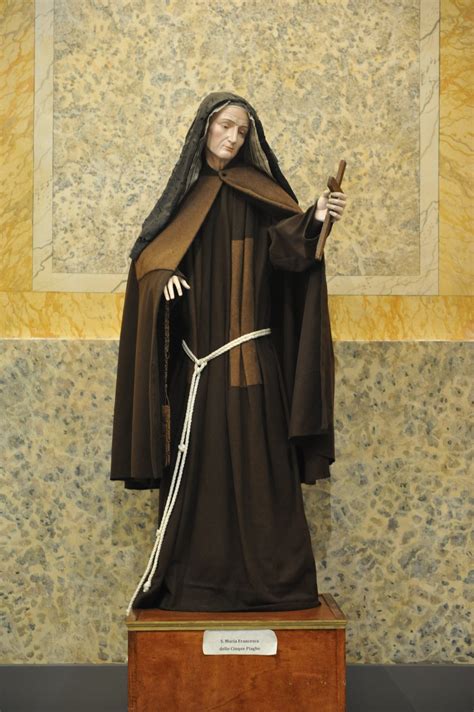 Ritratto o statua di Santa Maria Francesca delle Cinque Piaghe con saio francescano