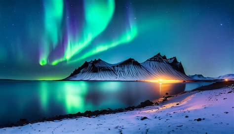 Immagine stilizzata di aurora boreale