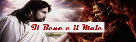 Illustrazione allegorica della lotta tra il bene e il male, con la figura del Cristo al centro