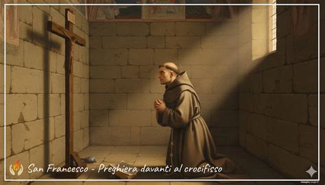Illustrazione di una persona in preghiera davanti a un crocifisso