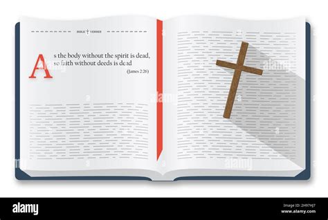 illustrazione di un libro della Bibbia aperto con versetti biblici significativi