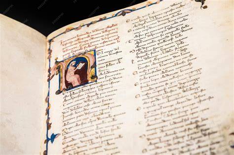 Antico manoscritto biblico aperto su un salmo