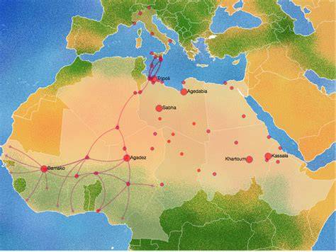 Mappa schematica delle rotte migratorie preistoriche dall'Asia verso il continente americano attraverso la Beringia