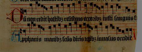 Manoscritto antico con notazione quadrata del Salve Regina