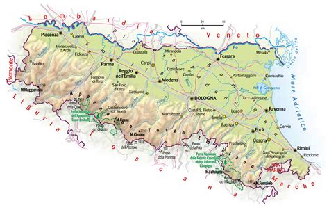 Mappa dell'Arcidiocesi di Ferrara-Comacchio con i suoi confini