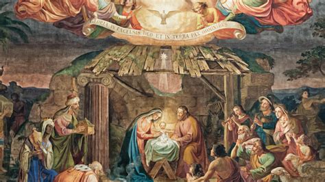 Nascita di Gesù con pastori e magi