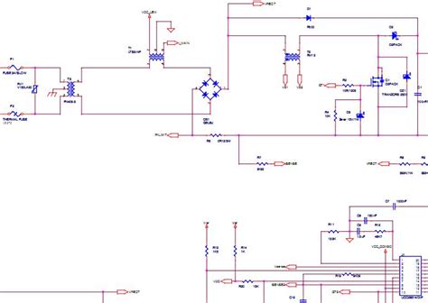 Schema di un progetto di riferimento per alimentatore c.a./c.c. con componenti di protezione e filtraggio