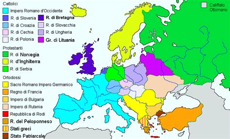 Mappa della diffusione storica dell'onomastico nei paesi cattolici e ortodossi