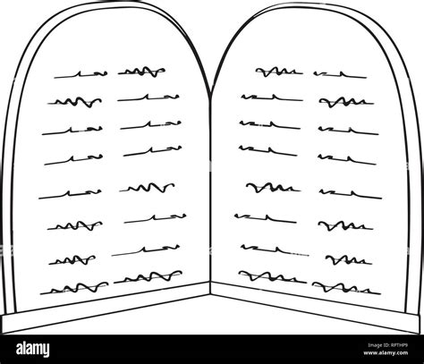 Illustrazione delle tavole della legge con raggi di luce che emanano da esse.