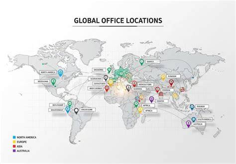 Mappa che evidenzia le sedi delle nunziature apostoliche dove ha prestato servizio Edgar Peña Parra