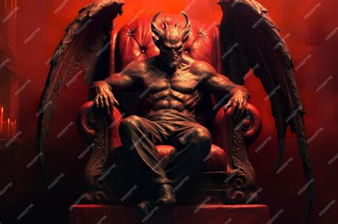 illustrazione del diavolo seduto su un trono di ghiaccio, come descritto da Dante