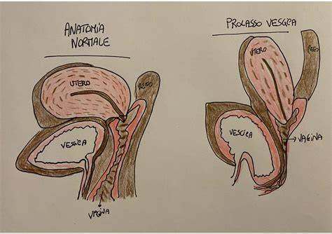 sezioni anatomiche della pelvi femminile con evidenza di vagina, utero, vescica e retto