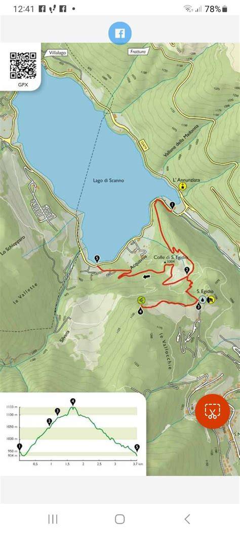 Mappa schematica del Sentiero del Cuore e dell'itinerario per l'Eremo di Sant'Egidio