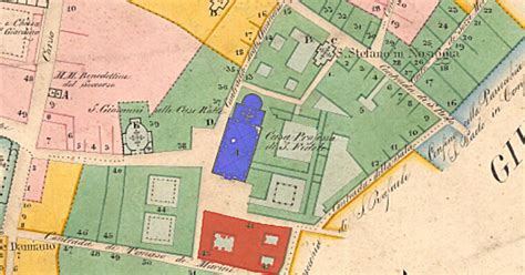 Documento d'epoca del Catasto Calindri o mappa antica di Rimini