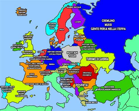 Mappa che evidenzia i paesi europei e la loro diffusione dei canti mariani