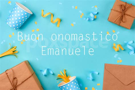 Immagine di auguri personalizzata per l'onomastico Emanuele con fiori