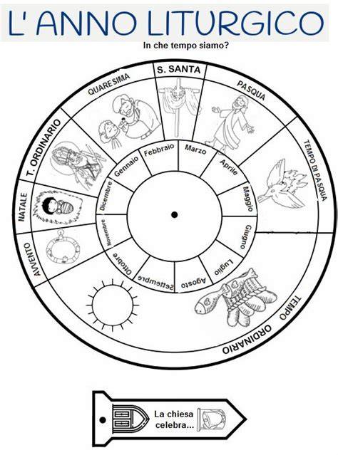 esempio di scheda illustrata dell'anno liturgico da colorare per bambini