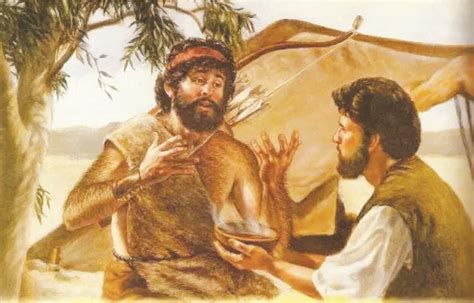Schema che illustra la discendenza di Isacco e la differenza di indole tra Esaù e Giacobbe.