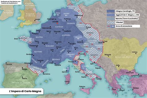 Mappa storica dell'Impero carolingio e dei territori di influenza di Magonza nel X secolo