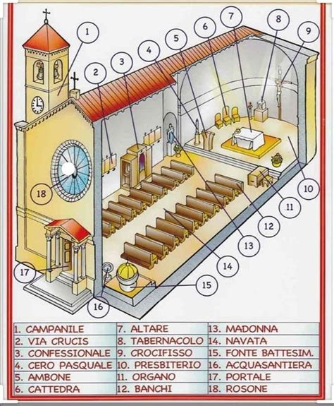 Schema architettonico del presbiterio post-conciliare con disposizione dei poli liturgici (altare, ambone, sede)
