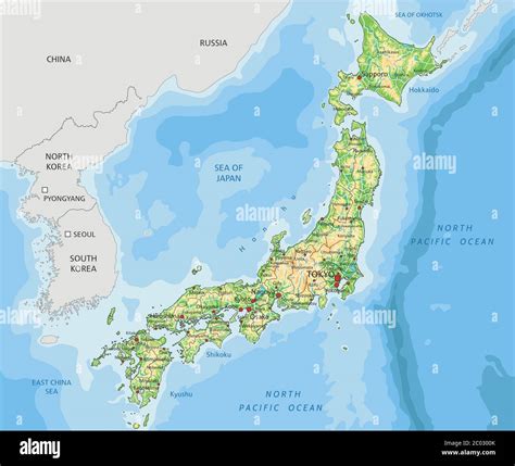 Mappa del Giappone con indicazione di Nagasaki