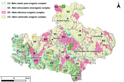 Mappa schematica del territorio di Altolia con l'indicazione dell'Eremo e dei sentieri naturalistici