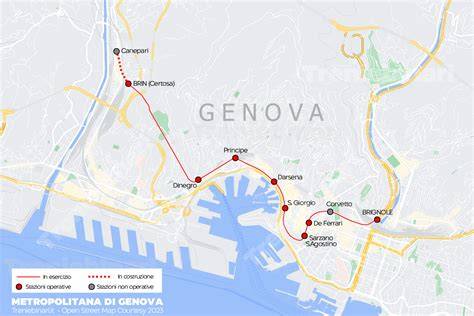 Mappa dell'area metropolitana di Genova con indicazioni per Mele e Acquasanta