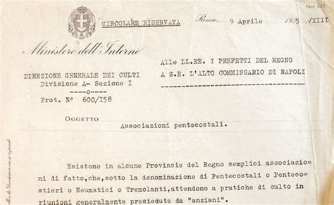 Documento storico della Circolare Buffarini Guidi