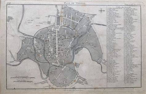 Mappa storica o veduta di Vicenza, ambientazione ricorrente nelle opere di Piovene