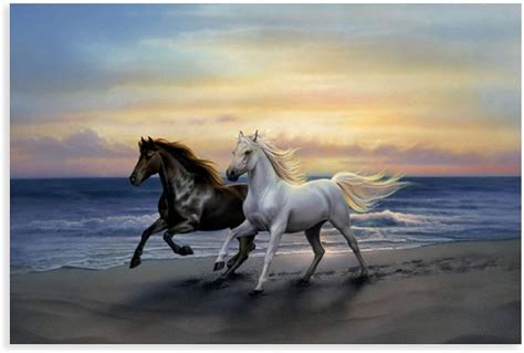 Rappresentazione simbolica del dualismo tra luce (cavallo bianco) e tenebre (cavallo nero)