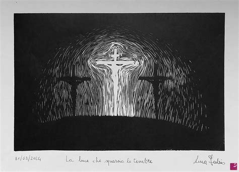 rappresentazione stilizzata dell'inizio della creazione con luce che squarcia le tenebre