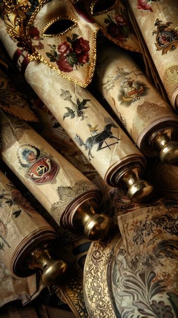 rappresentazione stilizzata di un antico rotolo con versetti biblici e simboli di fede