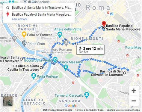 Mappa delle Basiliche Papali di Roma