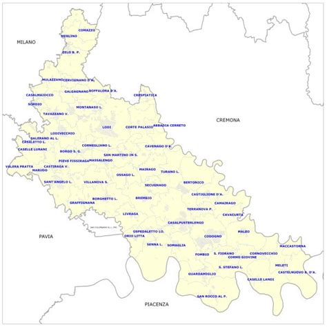 Mappa storica della Diocesi di Lodi e del territorio del Lodigiano