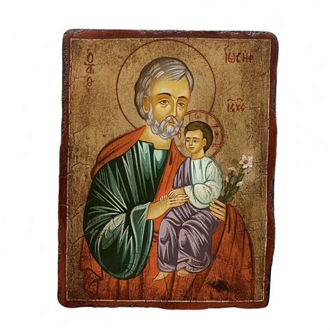 Dettaglio di icona con San Giuseppe assorto nei pensieri, con il pastore tentatore accanto
