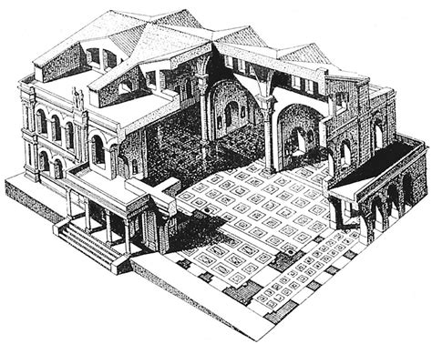 Spaccato prospettico della Basilica di Massenzio (306-312 d.C.) nel Foro Romano