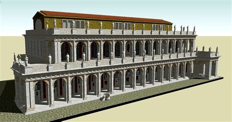 Ricostruzione computerizzata della Basilica Emilia, prima della ristrutturazione augustea, 179 a.C.