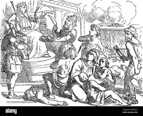 illustrazione della madre dei Maccabei e dei suoi sette figli di fronte al martirio