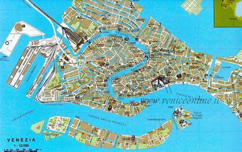 Mappa dell'isola della Giudecca a Venezia