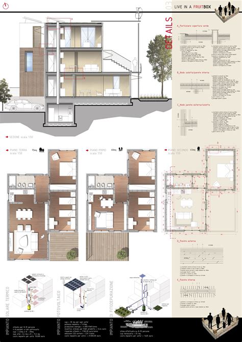 Schizzo o rendering di un progetto architettonico studentesco o schema visivo sulla comprensione dello spazio