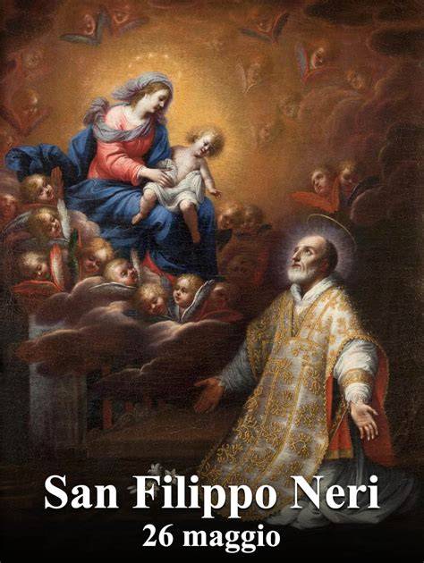 Affresco o illustrazione che raffigura San Filippo Neri tra la gente o durante un momento del suo apostolato a Roma.