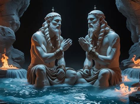 illustrazione dei Palici come divinità legate a fenomeni vulcanici o getti d'acqua