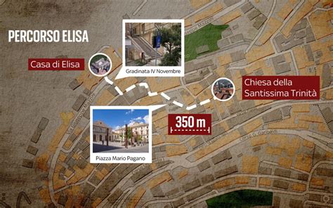 Mappa che evidenzia la Chiesa della Santissima Trinità di Potenza e la casa di Elisa Claps
