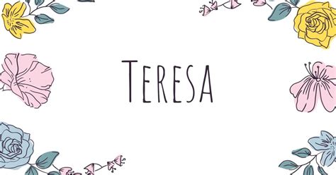 illustrazione artistica del nome Teresa con simboli floreali e luce solare estiva