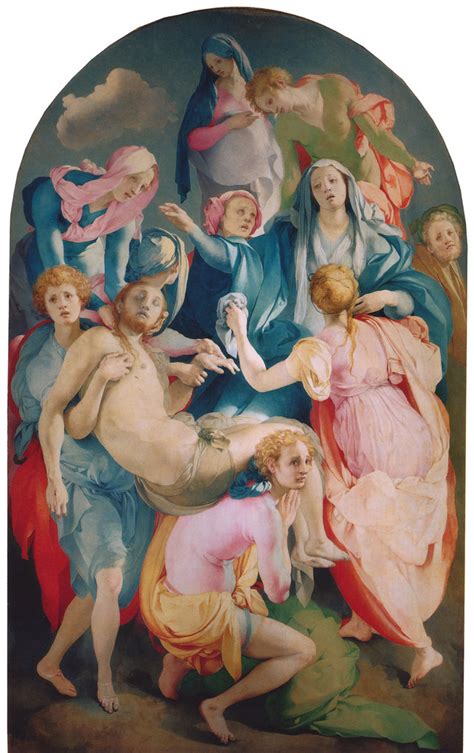 Dettaglio delle figure allungate nella Deposizione del Pontormo